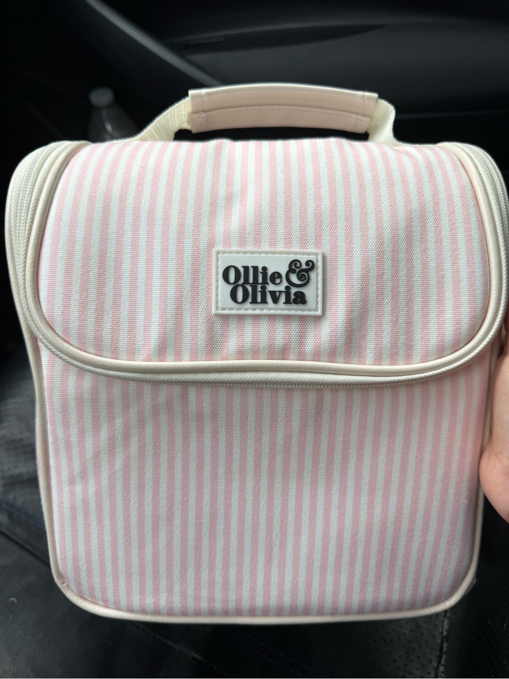 Ollie & Olivia Pink Stripe Insulated Lunch Bag